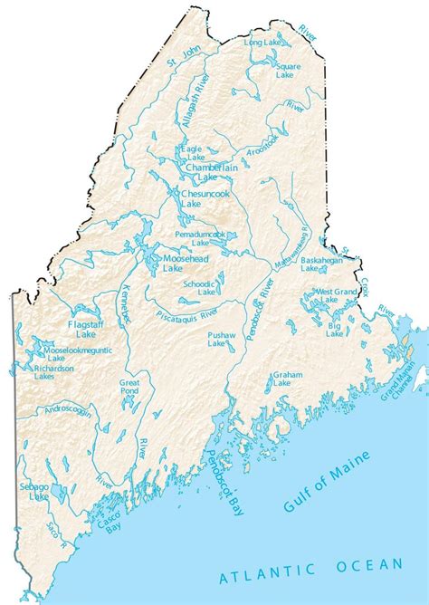 Lakes In Maine Map Map Of Us West