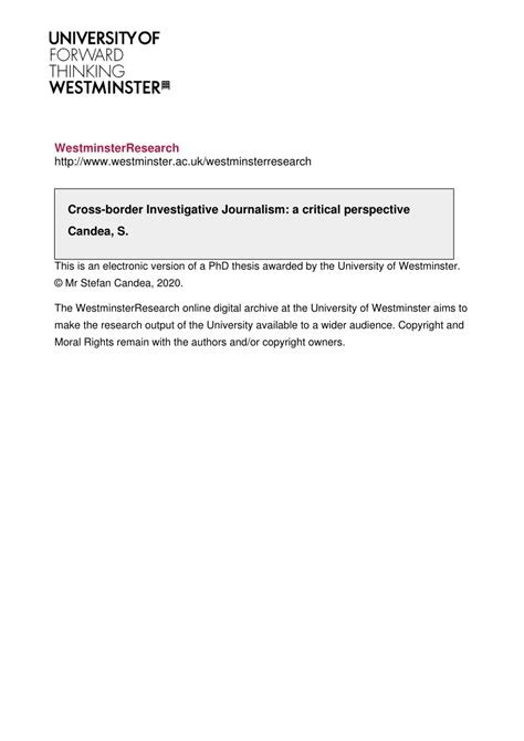 Pdf Cross Border Investigative Journalism A Critical Perspective
