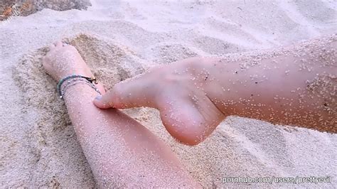 Public Footjob On A Beach Long Toes And Amazing Feet And Body Porn