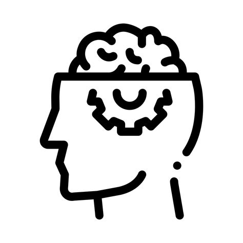 Human Brain Gear Icon Vector Outline Illustration 17562135 Vector Art