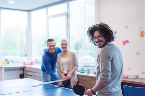 Startup Business Team Playing Ping Pong Tennis 12436085 Stock Photo At