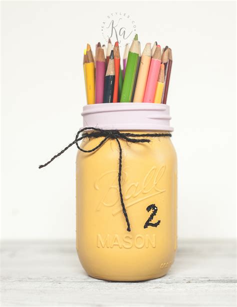 Pencil Painted Mason Jar Ka Styles