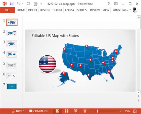 Editable Us Map For Powerpoint Fppt