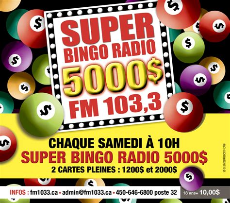 Le Bingo Radio Du Fm 1033 À Ne Pas Manquer Tous Les Samedis Dès 10h