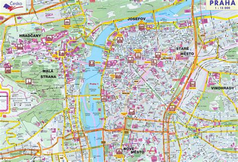 Road Map Of Prague City Prague Czech Republic Europe Mapsland Maps Of The World