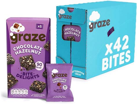 Graze Chocolate Hazelnut Bite Delights 6x20g Approved Food