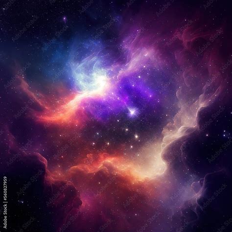 Space Background With Stardust And Shining Stars Realistic Colorful