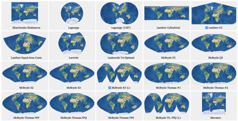 Different World Map Projections Map Of Campus