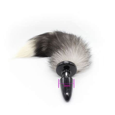 Wild Fox Tail Silicone Anal Plug Black Butt Plug Cosplay Sex Toy For Women Adult Toy Plug Jewel