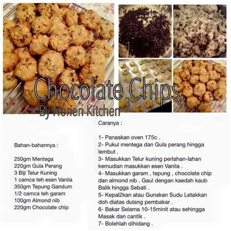 Resepi biskut coklat chip yang sangat mudah dan pantas ini telah terbukti rangup, manis dan penuh rasa coklat, lazimnya digemari pelbagai peringkat usia. Resepi Biskut Coklat Chip Wajib Disimpan