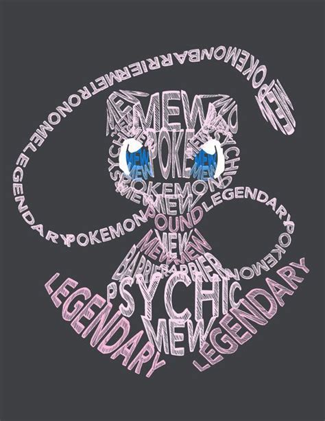 Pokemon Mew Typography Digital Print By Taracottasunrise On Etsy
