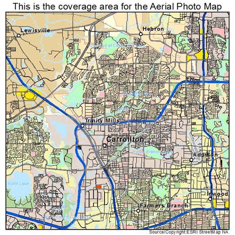 Aerial Photography Map Of Carrollton Tx Texas