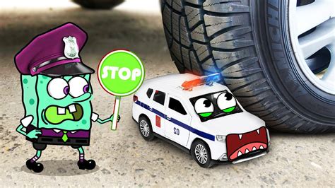 ASMR Crushing Things With Car Police Spongebob Vs Toy Car Crushing