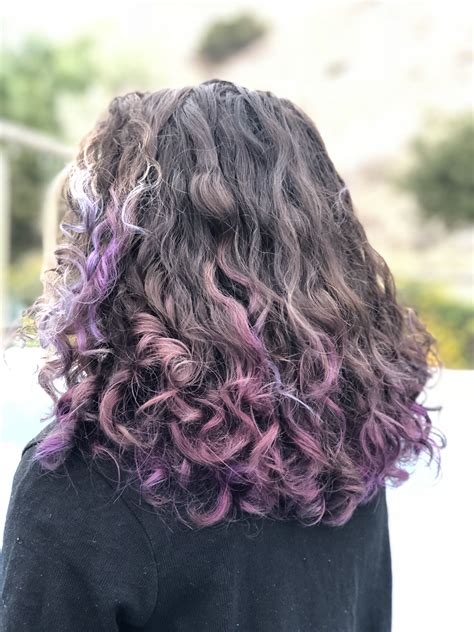 Purple Ombré Fade Framesi Stylist Curls Curly Hair Lavender