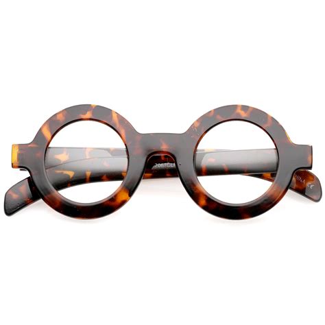 Sunglassla Bold Thick Frame Flat Clear Lens Round Eyeglasses Ebay