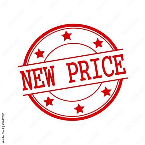 New Price Red Stamp Text On Red Circle On A White Background And Star