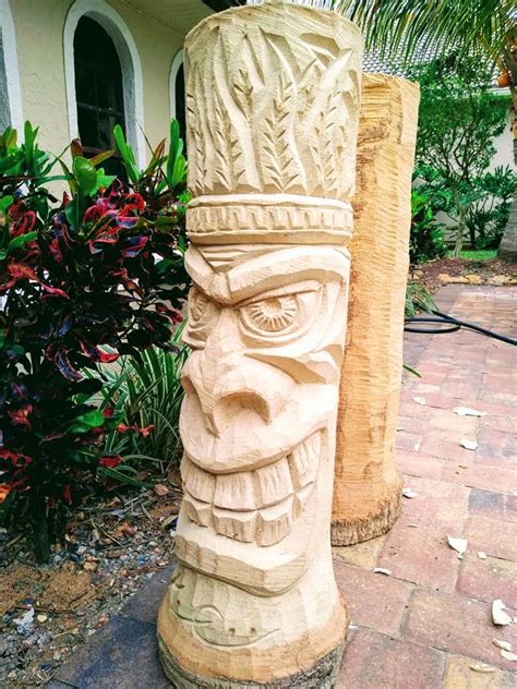 Carved Tiki Tiki Wood Carving Carving