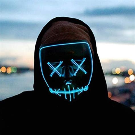 led light mask party masque masquerade masks neon masks glow in dark cosplay costume full face