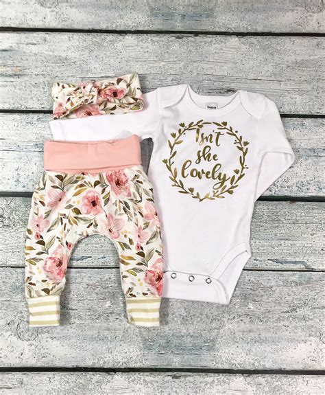 Newborn Girl Coming Home Outfitbaby Girl Isnt She Lovely Etsy