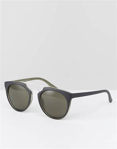New Look Round Sunglasses With Brow Bar Asos
