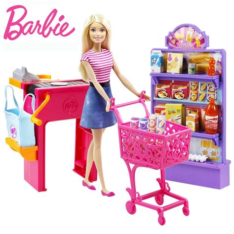 Buy Barbie Doll Supermarket Shopper Fdy23 T Set