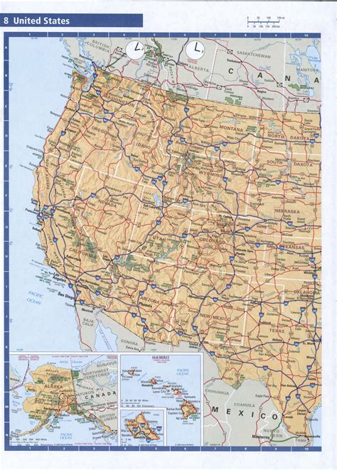 West Coast map, USA | States and cities of the coast on the map