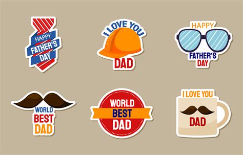 Happy Fathers Day Sticker 7563901 Vector Art At Vecteezy