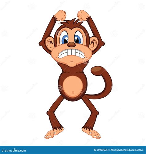 Cute Angry Monkey Cartoon Cartoon Stock Vector Image 58953696
