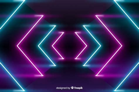 Free Vector Stage Background With Neon Lights