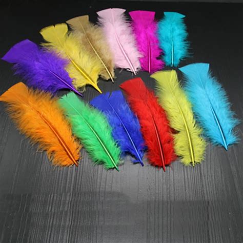 50pcs 21 Color Turkey Feather Diy Jewelry Accessories Color Feather