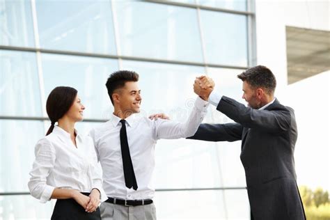 Business People Celebrate Successful Project Team Work Stock Image