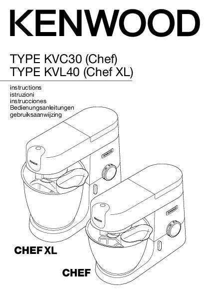 Kenwood Chef Xl Kvl4170s Kitchen Machine Instructions