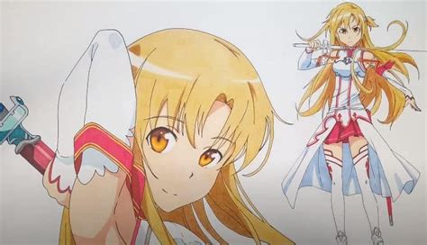 How To Draw Asuna From Sword Art Online Step By Step Sword Art Online