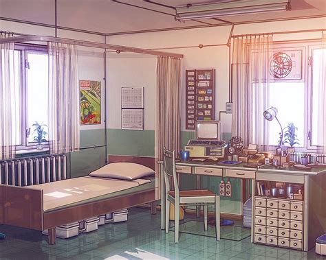 Aesthetic Modern Anime Bedroom Background Morning Trendecors