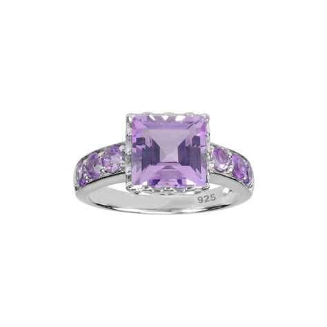 Sterling Silver Amethyst Ring Square Cut Fortunoff Fine Jewelry