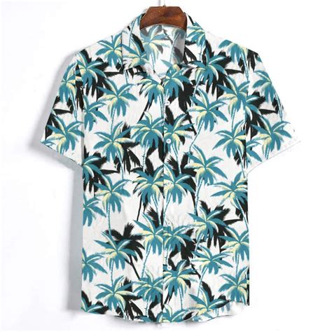 Harajuku Camisa De Playa De Manga Corta Hawaiana Para Hombre Camisa Informal Con Estampado