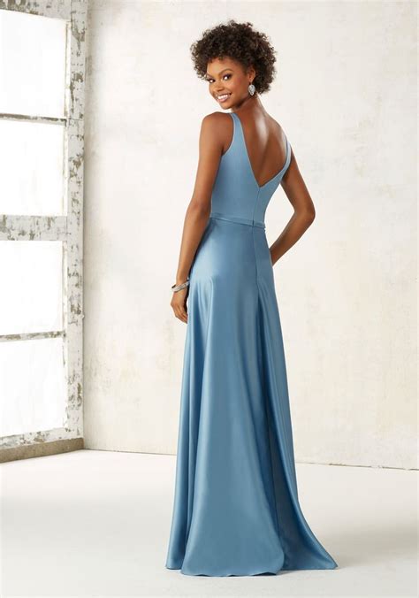 Satin Bridesmaids Dress With V Neck And Pockets Morilee Satin