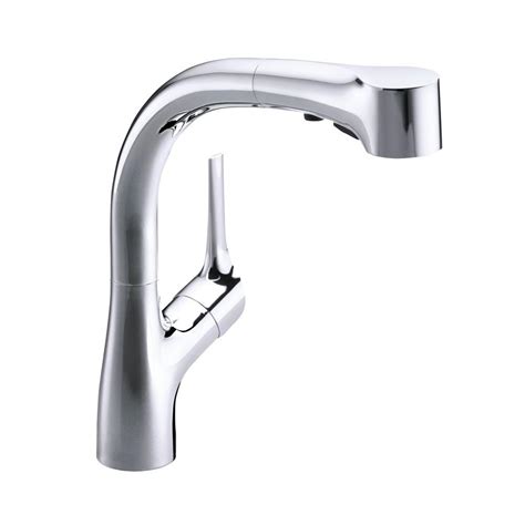 From kohler white kitchen faucets to the polished brass kitchen faucet, there is a look that's beautiful and easy to use, to meet the needs of every consumer. KOHLER Elate Single-Handle Pull-Out Sprayer Kitchen Faucet ...