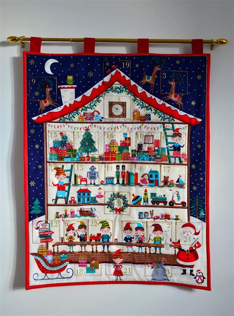 Christmas Advent Calendar Fabric Sustainable Reusable Etsy Fabric