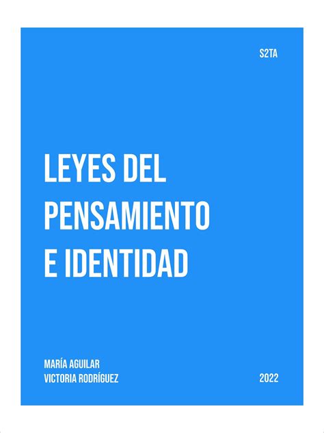 ClasificaciÓn De Los Juicios Compuestos Leyes De Pensamientos Y De