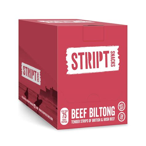 Buy Stript Snacks Beef Biltong Red Chilli 10x25g Beef Biltong