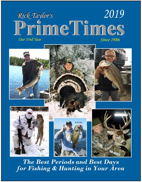 2019 Primetimes Huntingfishing Calendar Best Times Solunar Table