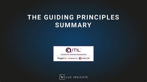 Itil® 4 Foundation Exam Preparation Training The Guiding Principles