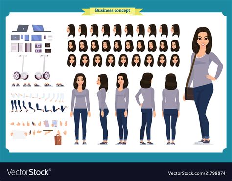 Young Woman Casual Clothes Character Royalty Free Vector