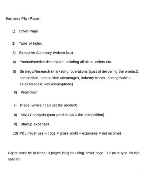11 Business Paper Templates Free Sample Example Format Download