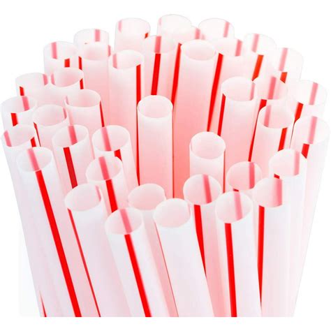 Soda Shoppe Style Red And White Striped Drinking Straws 600 Pack Each