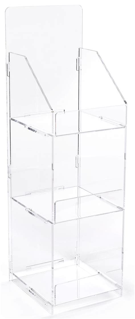 folding acrylic 3 tier retail display case easy to set up