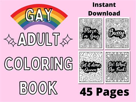 Gay Adult Coloring Book Pride Month Coloring Book Pride Etsy