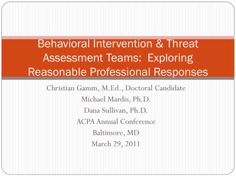 Behavioral Intervention And Threat Assessment Teams