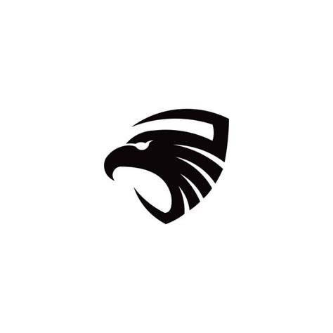 An Eagle Logo With The Head Of An Eagle On Its Side In Black And
